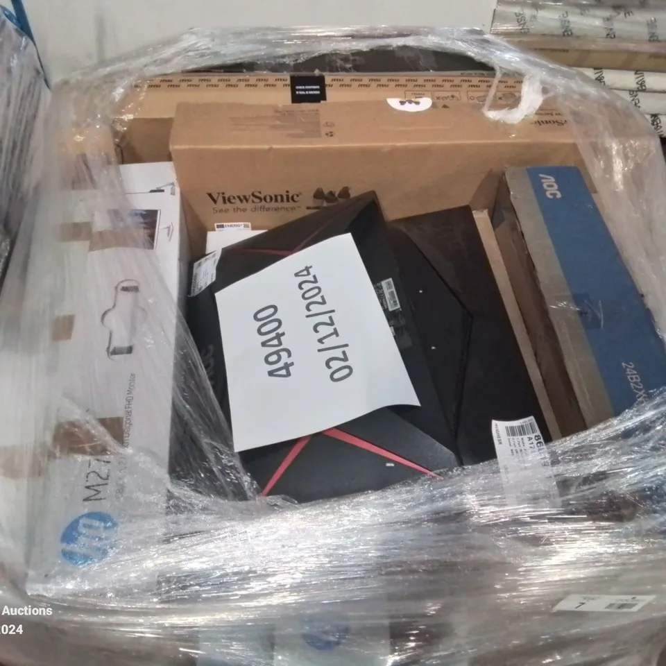 PALLET OF APPROXIMATELY 20 UNPROCESSED RAW RETURN MONITORS AND TELEVISIONS TO INCLUDE;