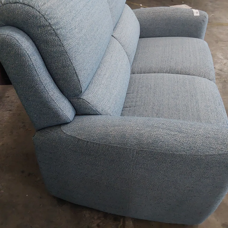 QUALITY BRITISH DESIGNER G PLAN HAMILTON TWO SEATER BAMBOO SKY FABRIC 