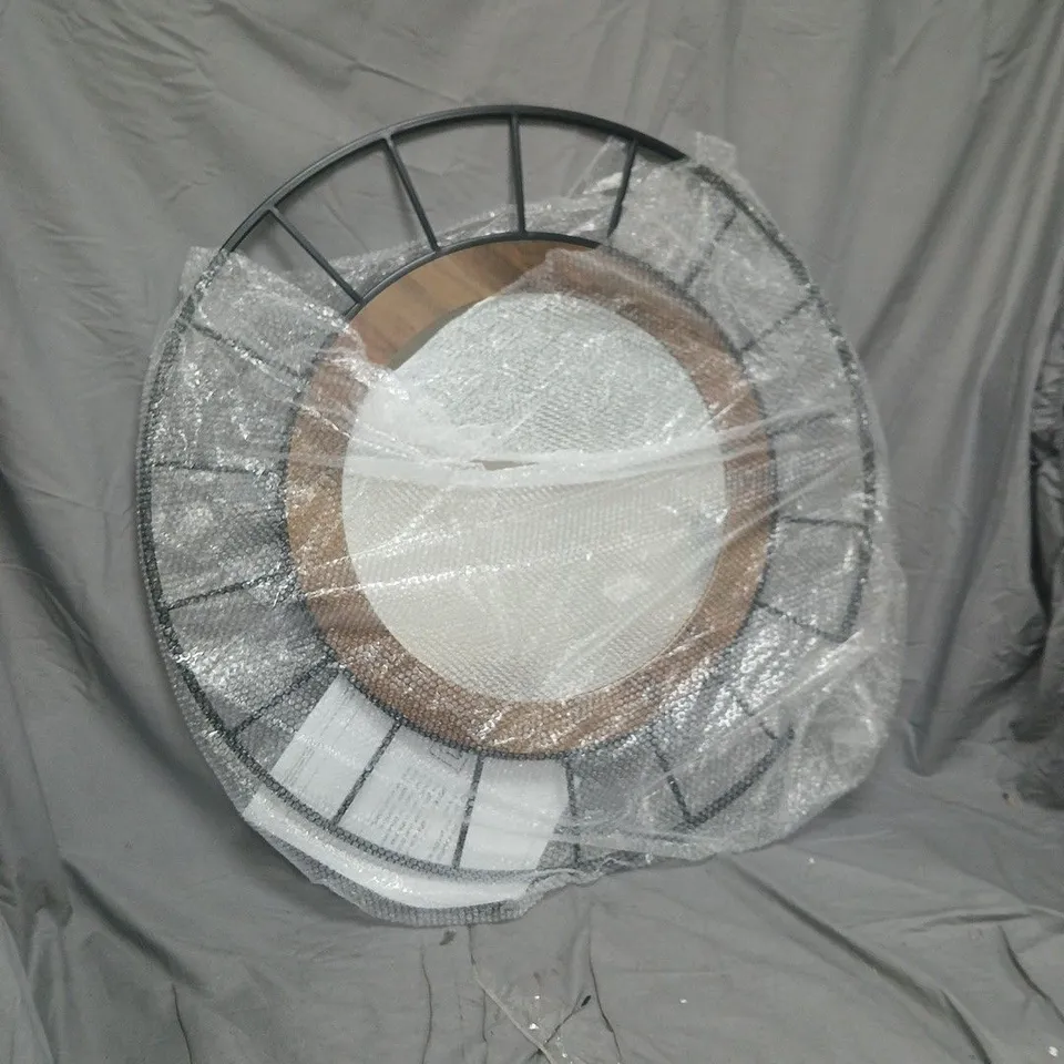 BLACK WIRE EDGE MIRROR WITH WOODEN INNER FRAME, 80 CM – COLLECTION ONLY
