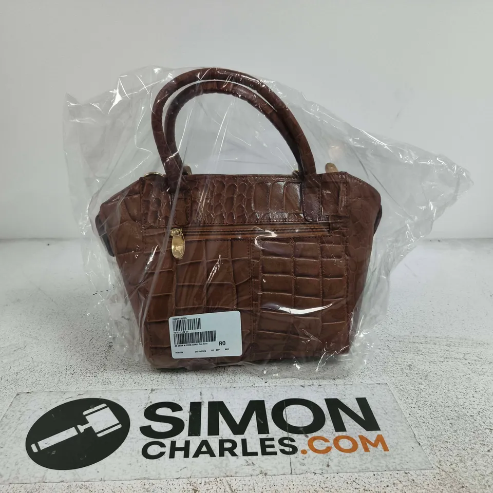ASHWOOD ZARA MEDIUM CROC LEATHER GRAB BAG