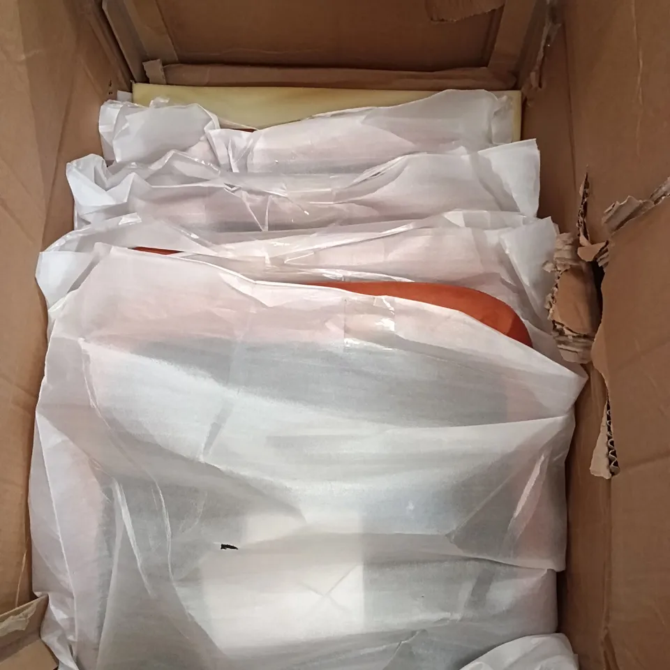 BOXED QUILTED VELVET DINING CHAIR (SET OF 4) - ORANGE/BLACK (1 BOX)