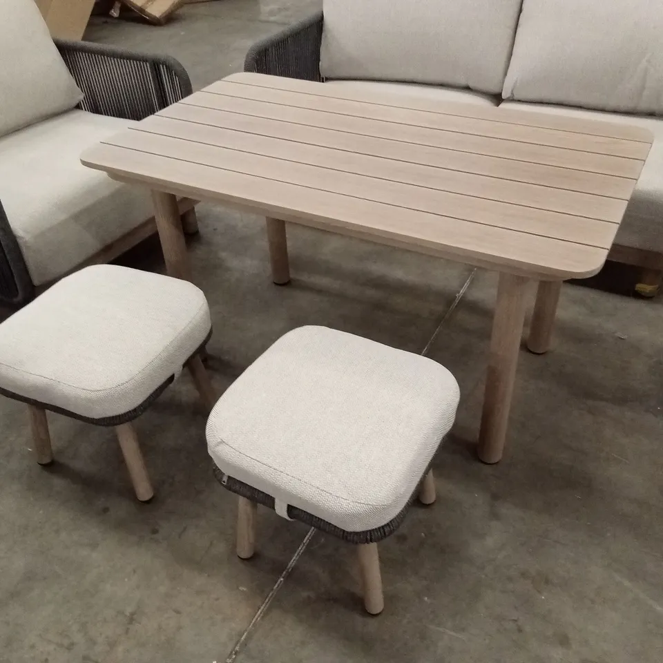 BUXTON ROPE WEAVE SOFA SET WITH COFFEE TABLE