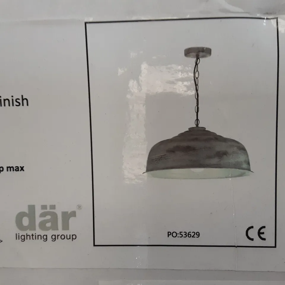 BOXED 1LT PENDANT IN AGED METAL FINISH 