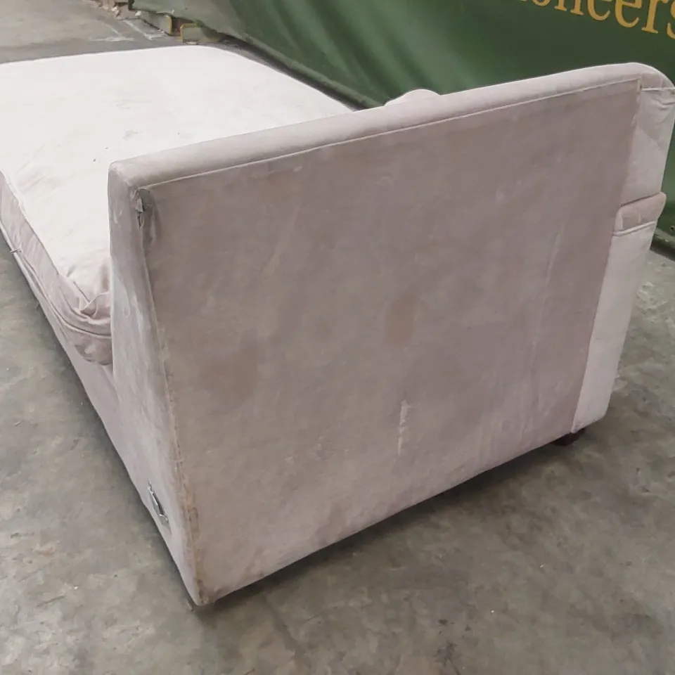 QUALITY DESIGNER CORNER CHAISE SOFA SECTION - BLUSH VELVET