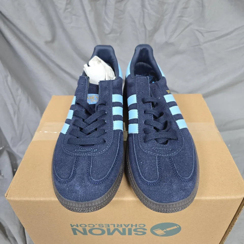 ADIDAS SPEZIAL SNEAKERS – NAVY SUEDE WITH LIGHT BLUE STRIPES UK 9 - UNBOXED 