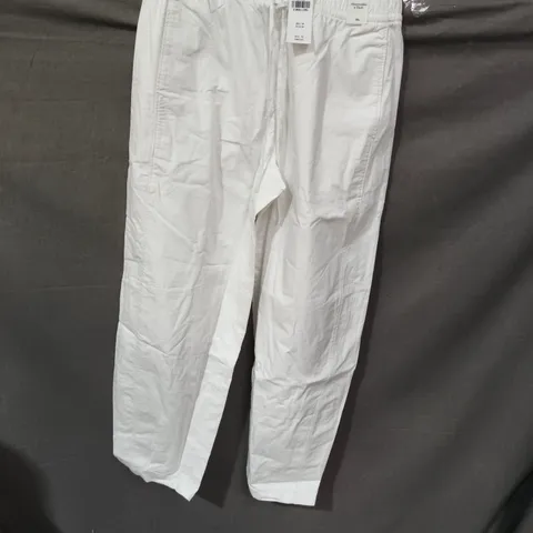 ABERCROMBIE & FITCH WHITE DRAWSTRING PANTS – XS LONG 
