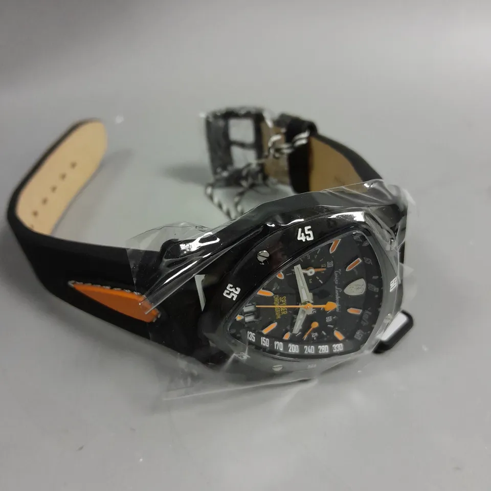 BOXED TONINO LAMBORGHINI MEN'S SPYDER ORANGE CHRONOGRAPH WATCH 
