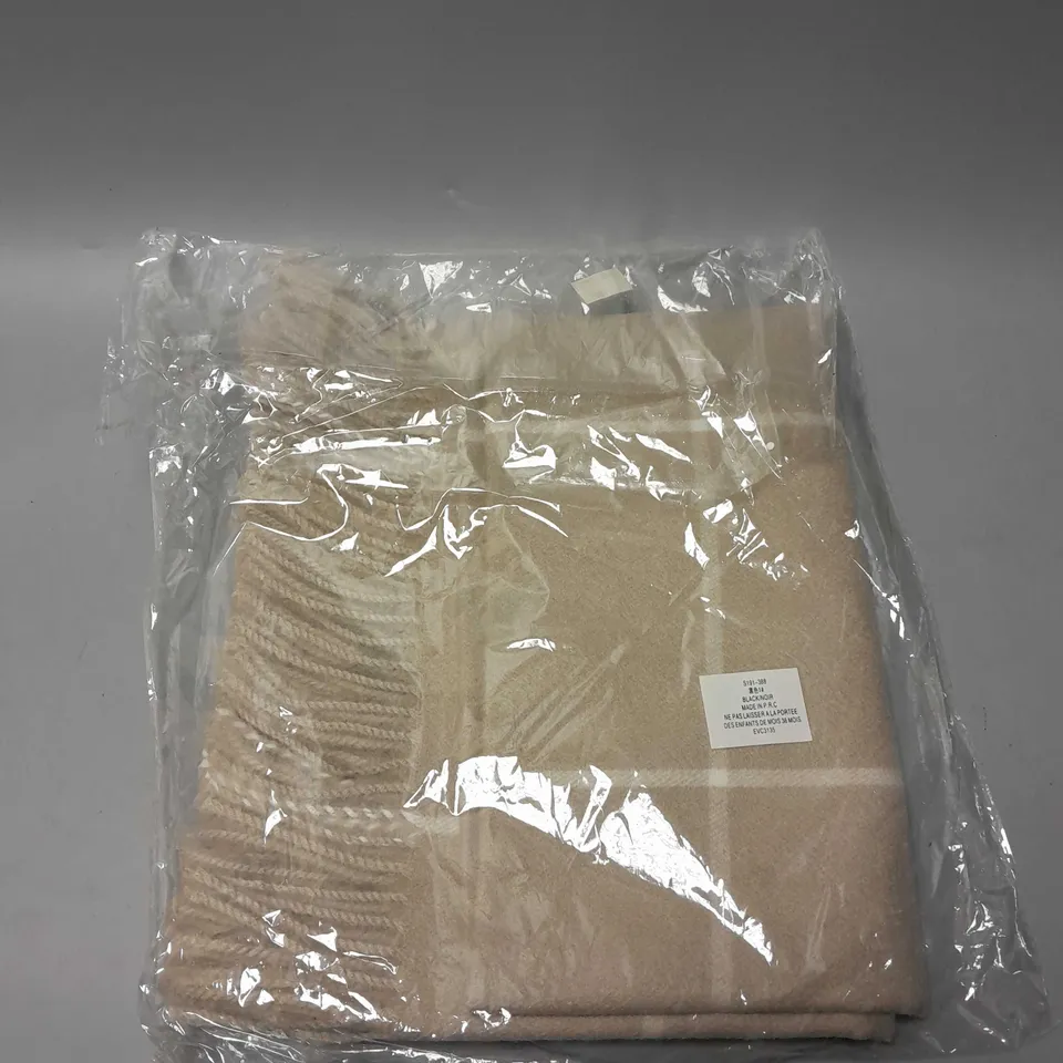 BRAND NEW BROWN PEPPER HANDBAGS HONEY/IVORY CHECKED BLANKET SCARF