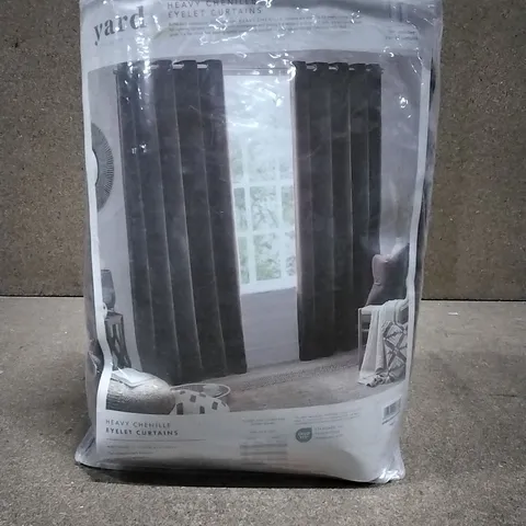 BAGGED HEAVY CHENILE ROOM DARKENING EYELET CURTAINS 