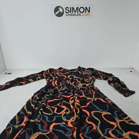 UK 12 WHITE STUFF WOMEN’S MAXI DRESS – MULTICOLOUR RIBBON PATTERN (EU 40, US 8)