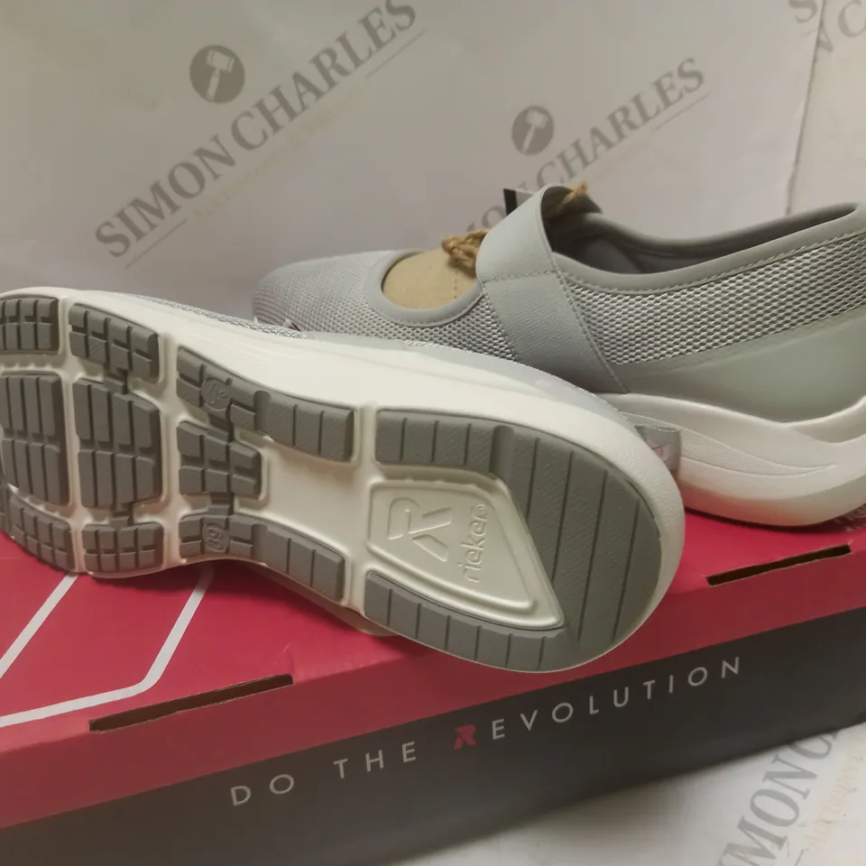 BOXED RIEKER REVOLUTION SPORTY SHOE GREY - SIZE 6