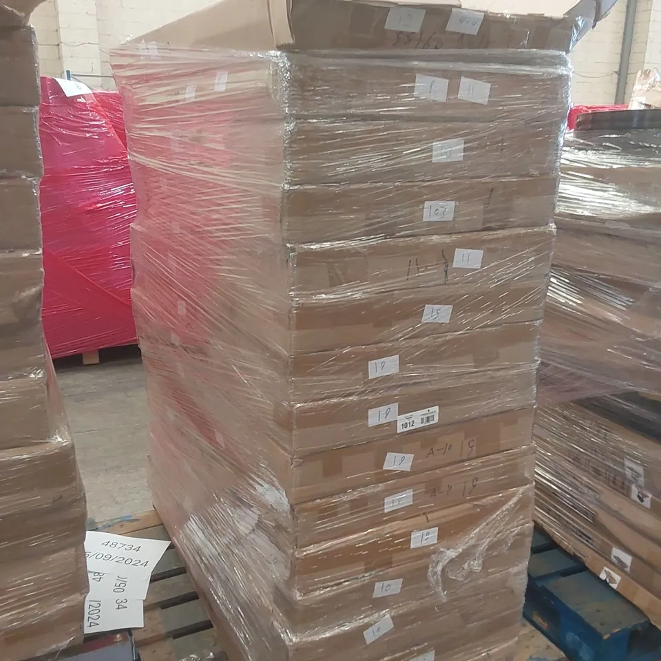 APPROX 30 X ASSORTED BRAND NEW BOXED DESIGNER TABLE TOPS - DESIGNS AND COLOURS MAY VARY // SIZES: 120 X 60cm // 15 BOXES - 2 TOPS PER BOX