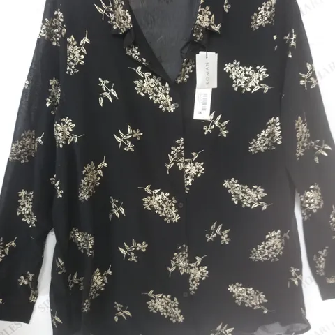 ROMAN FLORAL FOIL BLOUSE - 16