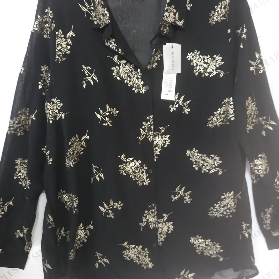 ROMAN FLORAL FOIL BLOUSE - 16