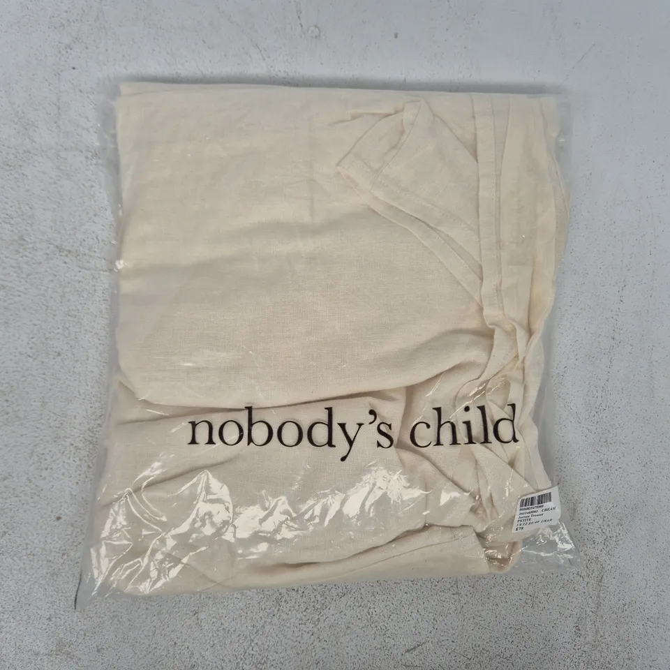 BAGGED NOBODY'S CHILD JERROW TROUSERS PETITE IN CREAM SIZE UK 12
