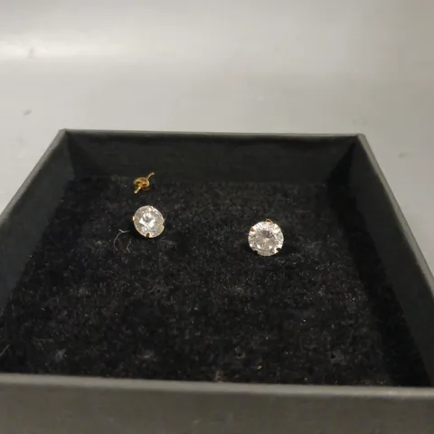 LOVE GOLD 9CT YELLOW GOLD 8MM CUBIC ZIRCONIA STUD EARRINGS