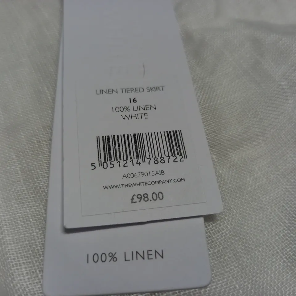 WHITE STUFF LINEN TIERED SKIRT - 16
