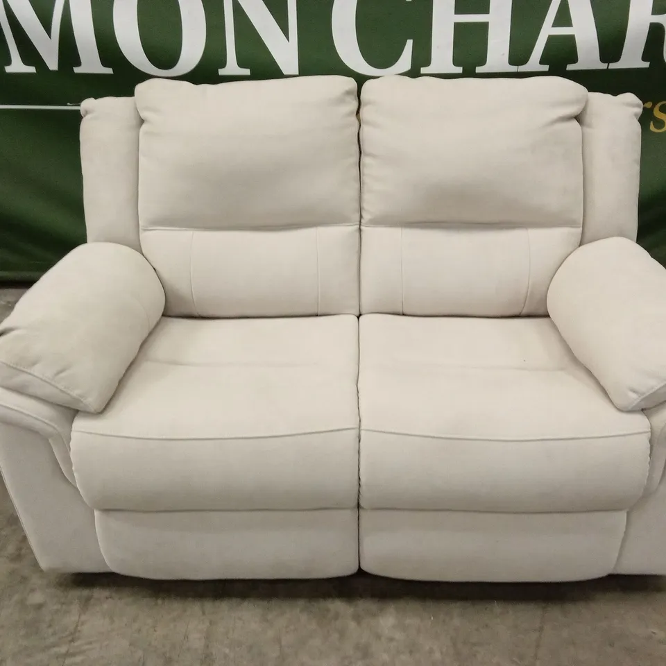 ALBION FABRIC 2 SEATER HIGH BACK MANUAL RECLINER SOFA - PEBBLE GREY RRP £579