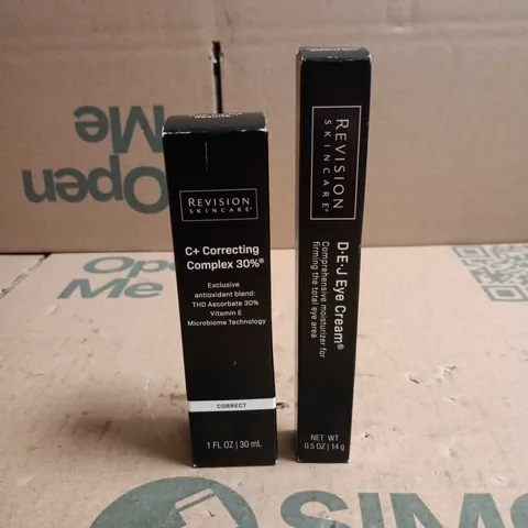 2 X REVISION SKIN CARE COSMETIC ITEMS: C+ CORRECTING COMPLEX 30% 30ML + D.E.J EYE CREAM 14G