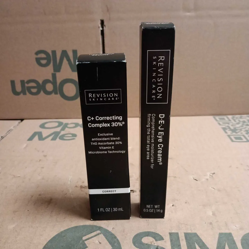 2 X REVISION SKIN CARE COSMETIC ITEMS: C+ CORRECTING COMPLEX 30% 30ML + D.E.J EYE CREAM 14G