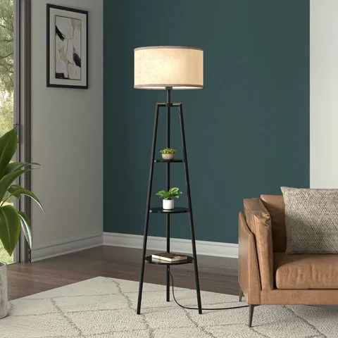 BOXED ALPAUGH 160CM BLACK COLUMN FLOOR LAMP