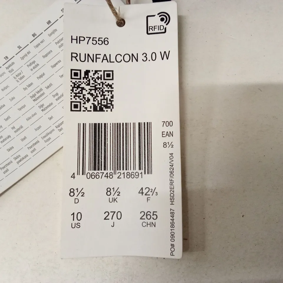 RUN FALCON 3.0 ADDIAS MENS TRAINERS SIZE 8.5