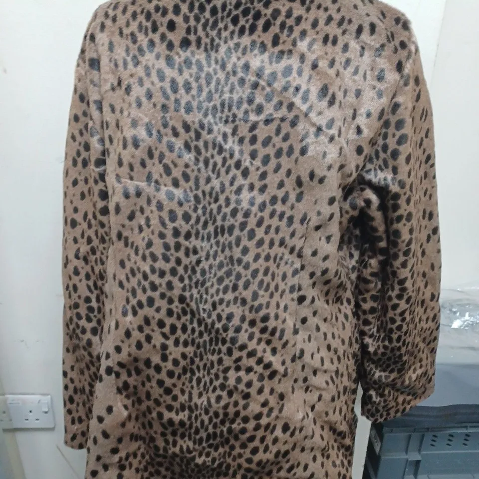 RUBY + ED LONG LEOPARD COAT - SIZE UK 14-16