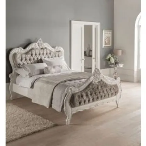 BRAND NEW BOXED HOMES DIRECT 365 DOUBLE BED WITH CRUSHED VELVET (4 BOXES)