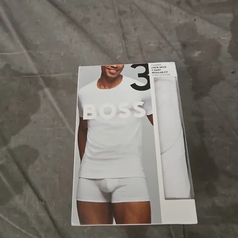 BOSS 3 PACK CLASSIC CREW NECK T‑SHIRT – PURE COTTON, SIZE M (MEN) BOXED