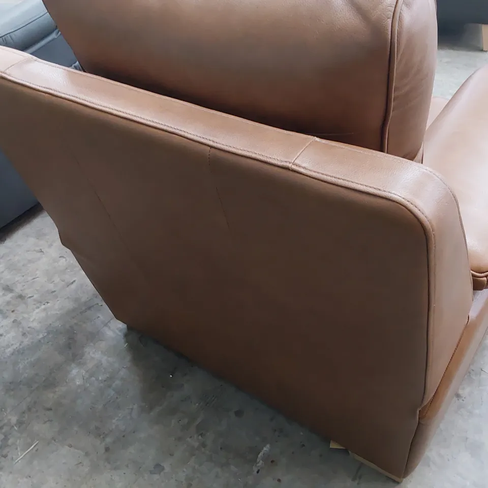 QUALITY BRITISH DESIGNER G PLAN HANNINGTON ARMCHAIR DALLAS TAN LEATHER 