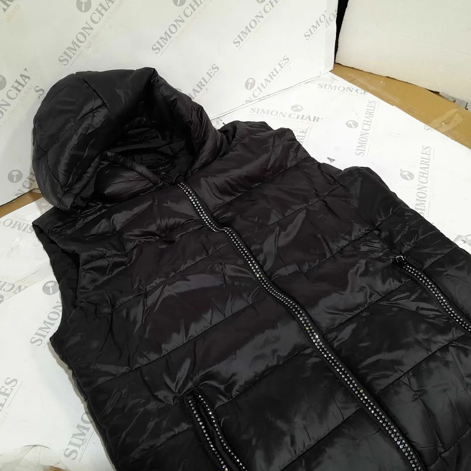 FRANK USHER PADDED GILET WITH CRYSTAL ZIP