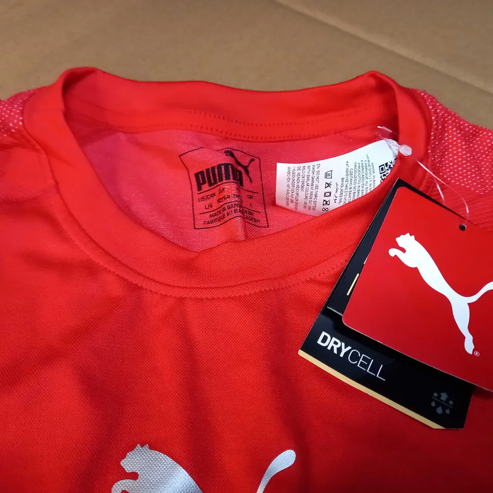 PUMA RED DRYCELL BASE LAYER/FITNESS TOP - LARGE