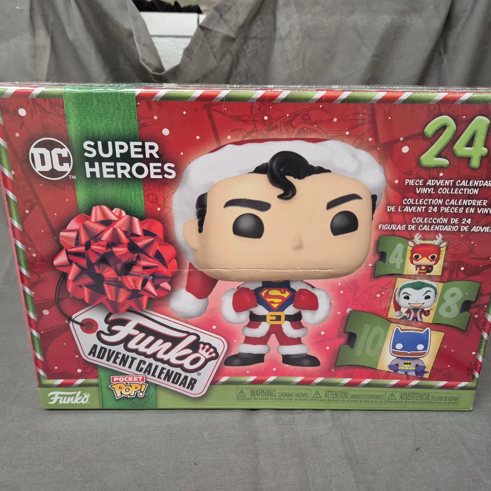 BOXED AND SEALED FUNKO POP DC SUPER HEROES ADVENT CALENDAR