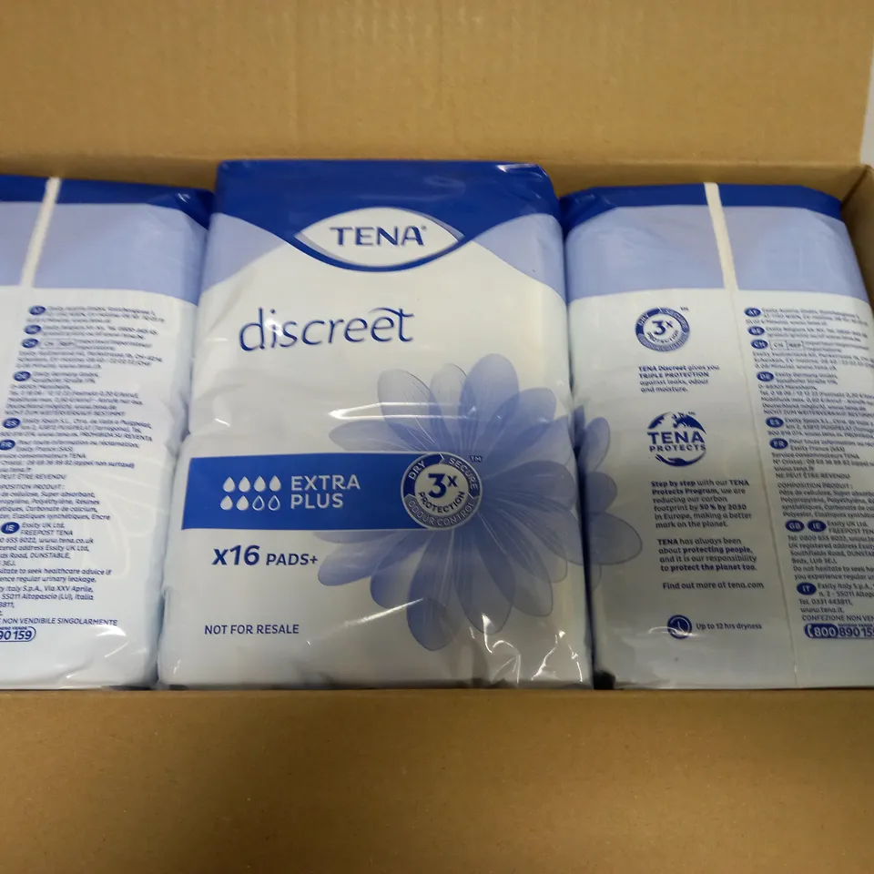 LOT OF 6 PACKS OF TENA DISCREET X16 PADS+