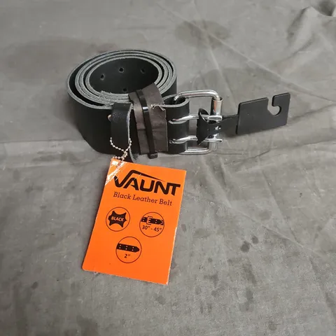VAUNT LEATHER BELT IN BLACK SIZE 30-45"
