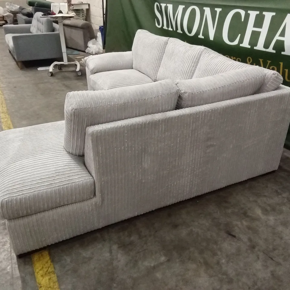 AMALFI STANDARD BACK FABRIC RIGHT HAND CORNER CHAISE SOFA - SILVER RRP £949