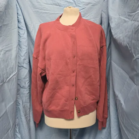 ABERCROMBIE & FITCH DUSTY PINK WOMEN'S CARDIGAN, BUTTON-FRONT KNITWEAR SIZE LARGE