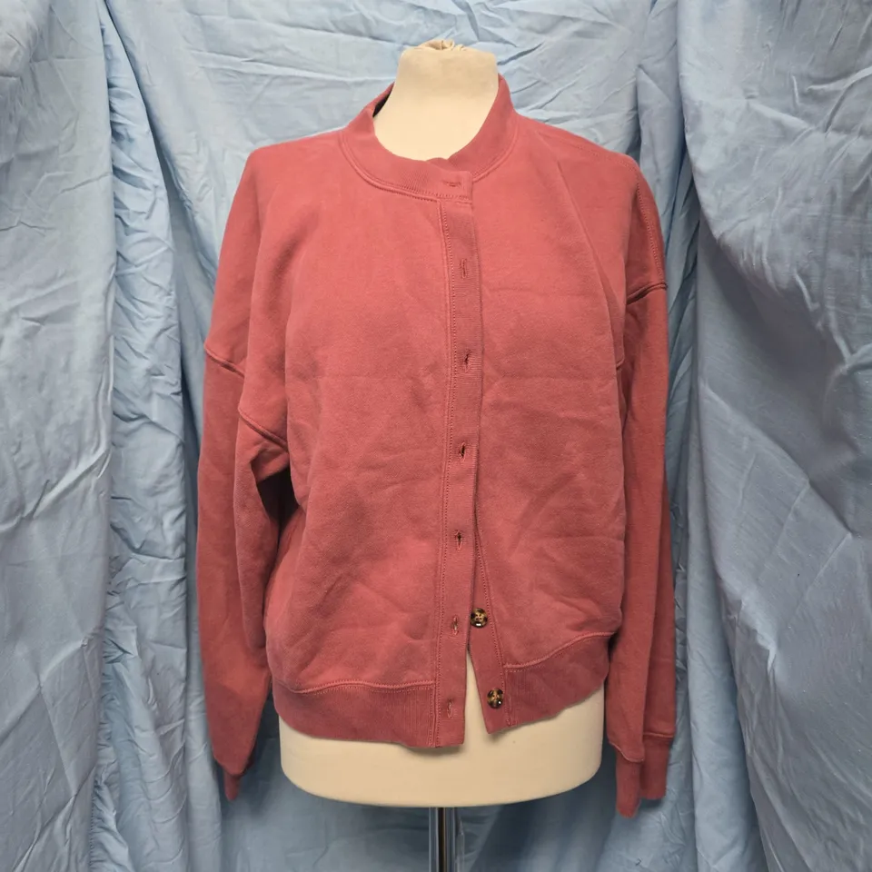 ABERCROMBIE & FITCH DUSTY PINK WOMEN'S CARDIGAN, BUTTON-FRONT KNITWEAR SIZE LARGE