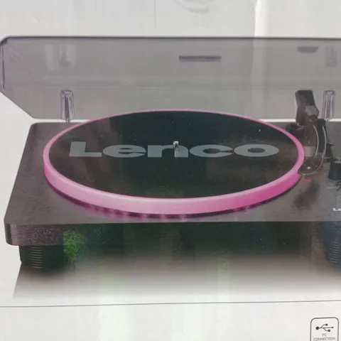 BOXED LENCO LS-50LEDBK V2 LED TURNTABLE WITH BUILT IN SPEAKERS