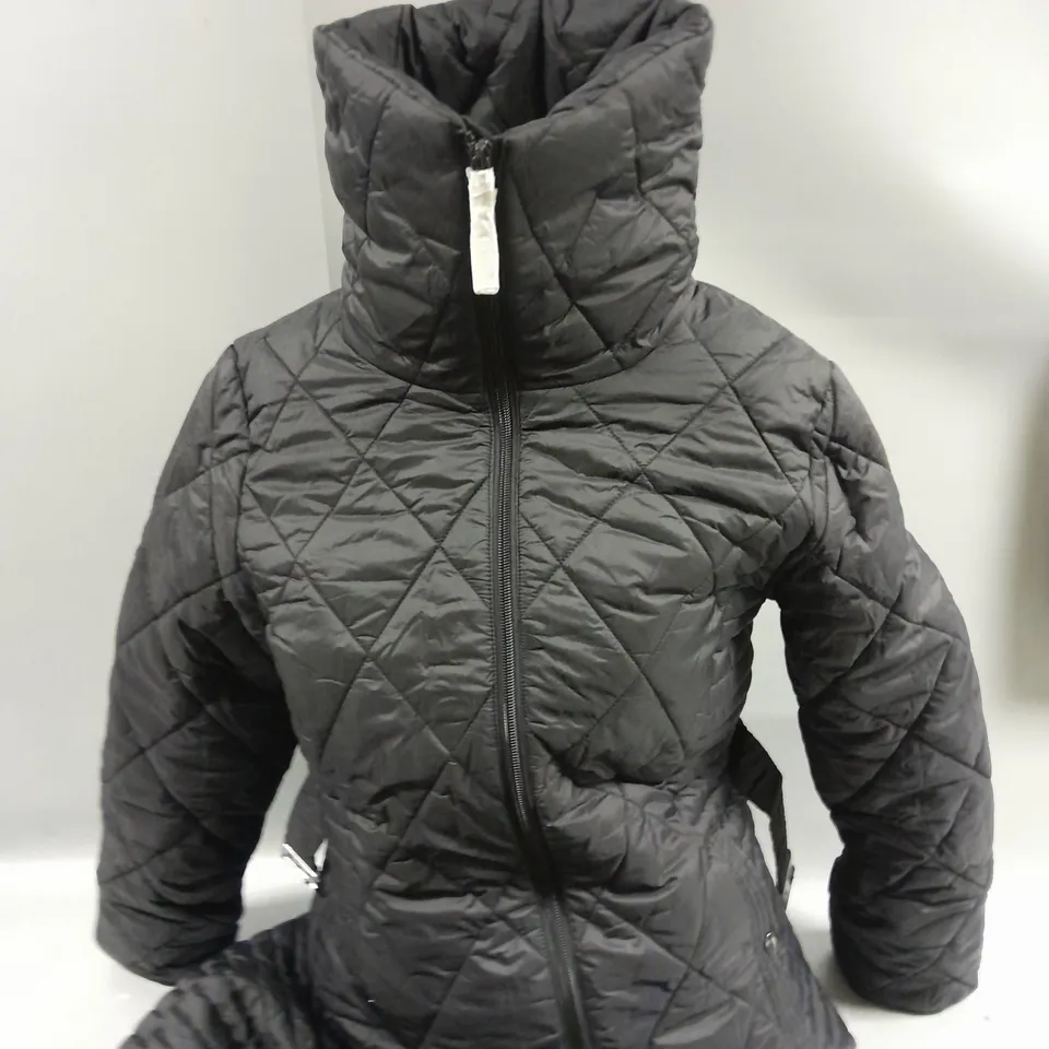 RUTH LANGSFORD BELTED QUILT COAT SIZE UNSPECIFIED