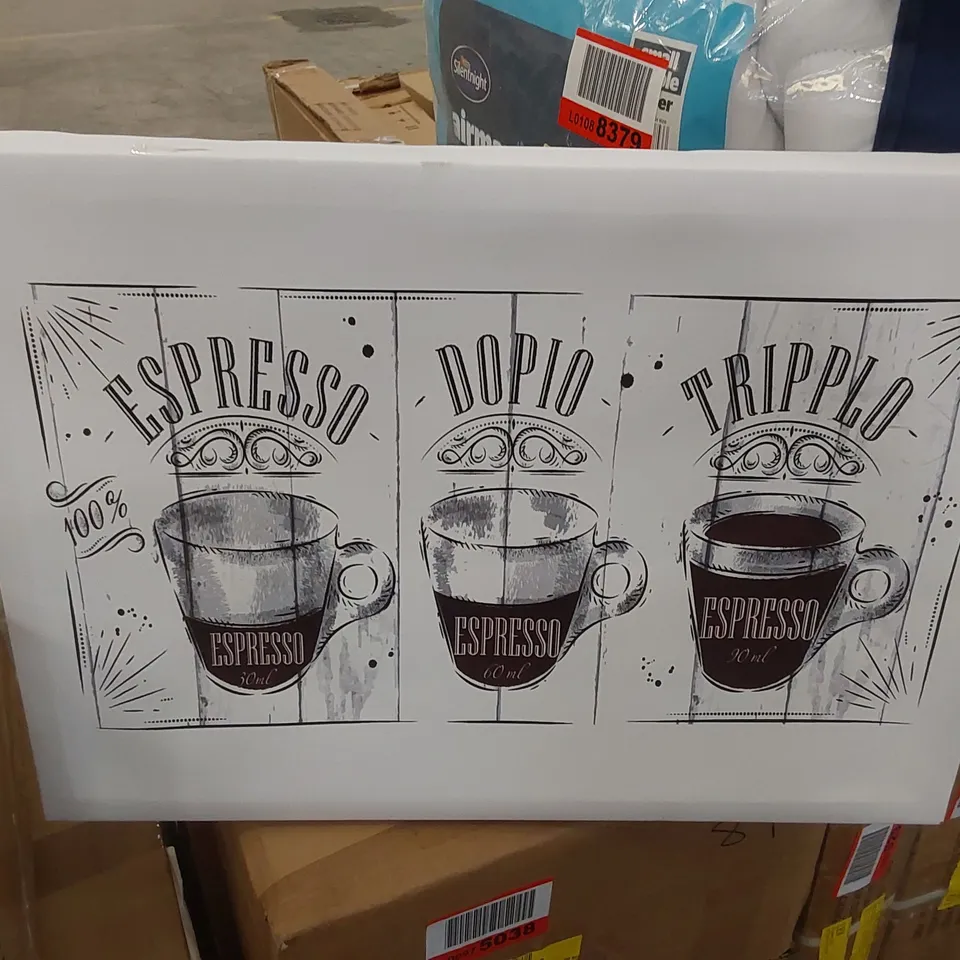 ESPRESSO NAMES KITCHEN - WRAPPED CANVAS DRAWING PRINT 