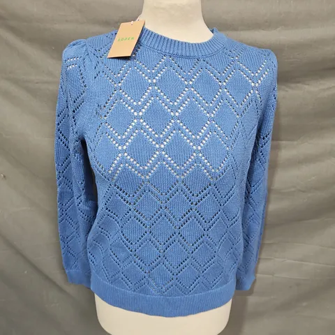 BODEN KNIT JUMPER IN BLUE SIZE M