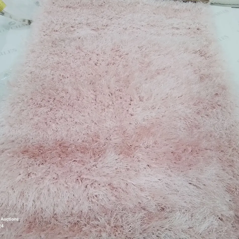 BRAND NEW PACO HOME 300 GLAMOUR PINK/ROSE 60X100CM SHAGGY RUG