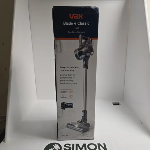 BOXED VAX BLADE 4 CLASSIC PLUS CORDLESS VACUUM CLEANER