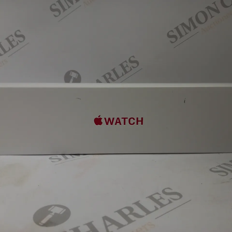BOXED APPLE WATCH SERIES 8 IN RED, 41MM WITH STRAP