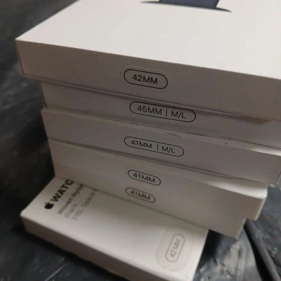 LOT OF 6 APPLE WATCH SPORT BANDS IN ASSORTED COLOURS AND SIZES