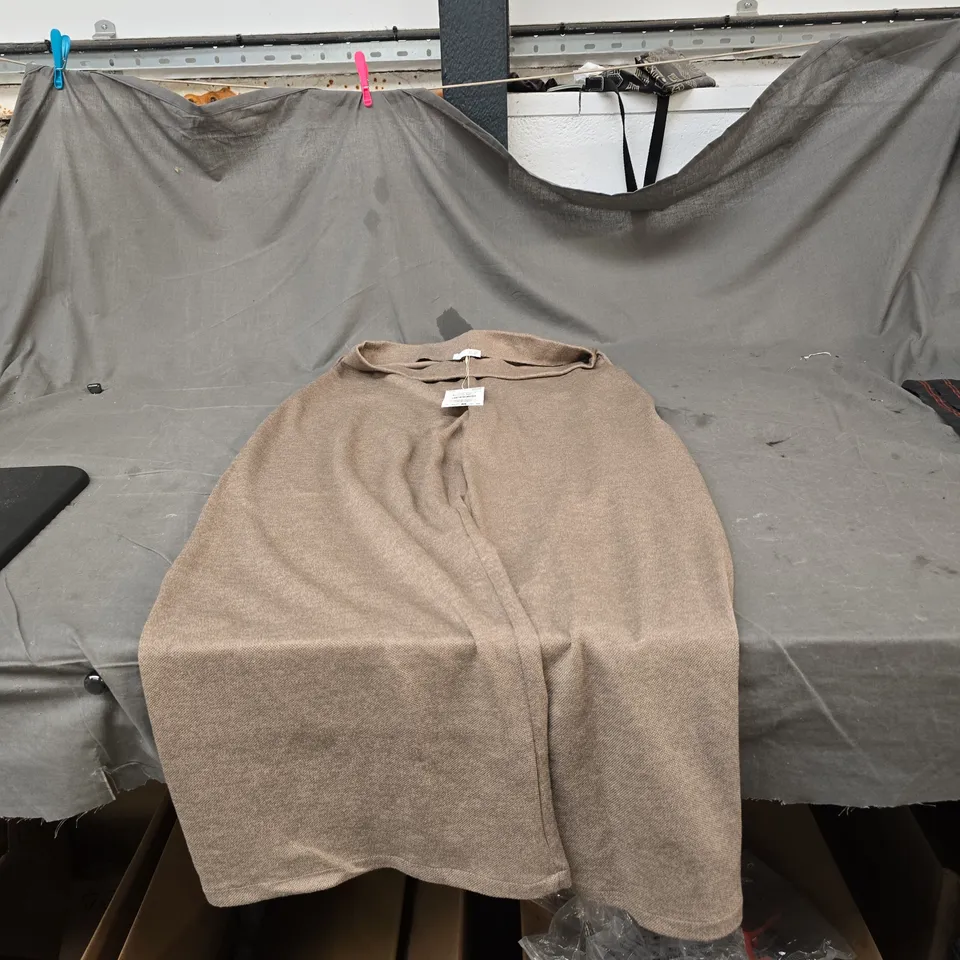 ZARA WOMEN’S KNIT TROUSERS – TAUPE/BROWN, UK SIZE L