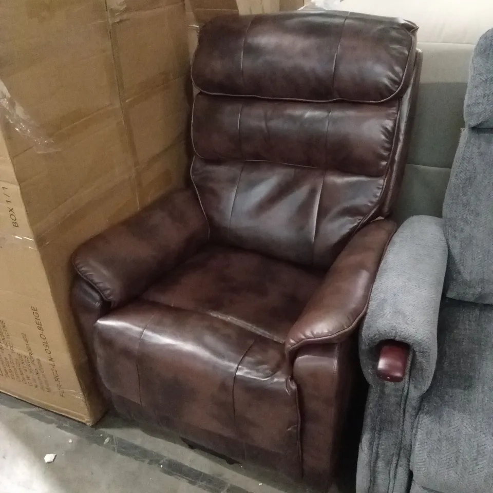 DESIGNER FAUX LEATHER UPHOLSTERED RECLINER CHAIR 