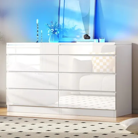 BOXED 80CM W 8-DRAWER CHEST OF DRAWERS