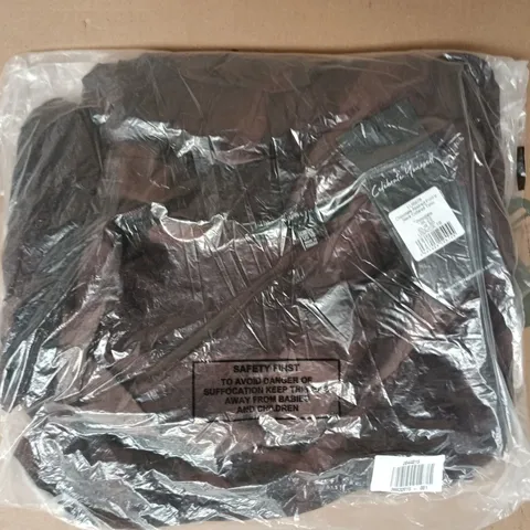 BAGGED LIVE UNLIMITED CHOCOLATE ABSTRACT PRINT V-NECK COLLARED TUNIC SIZE UK 22